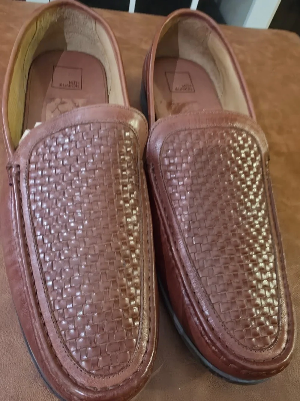 14th & Union Men’s Size 14M Brown Woven Leather Loafers